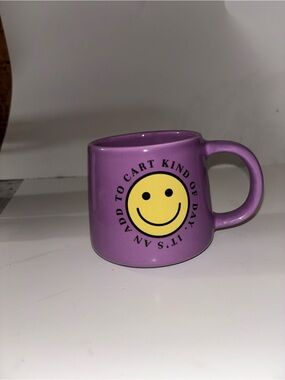 Purple Smiley Ceramic Mug - Unbranded
